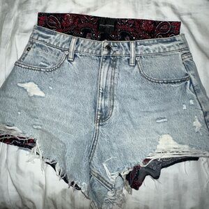 Alexander Wang denim shorts with boxers